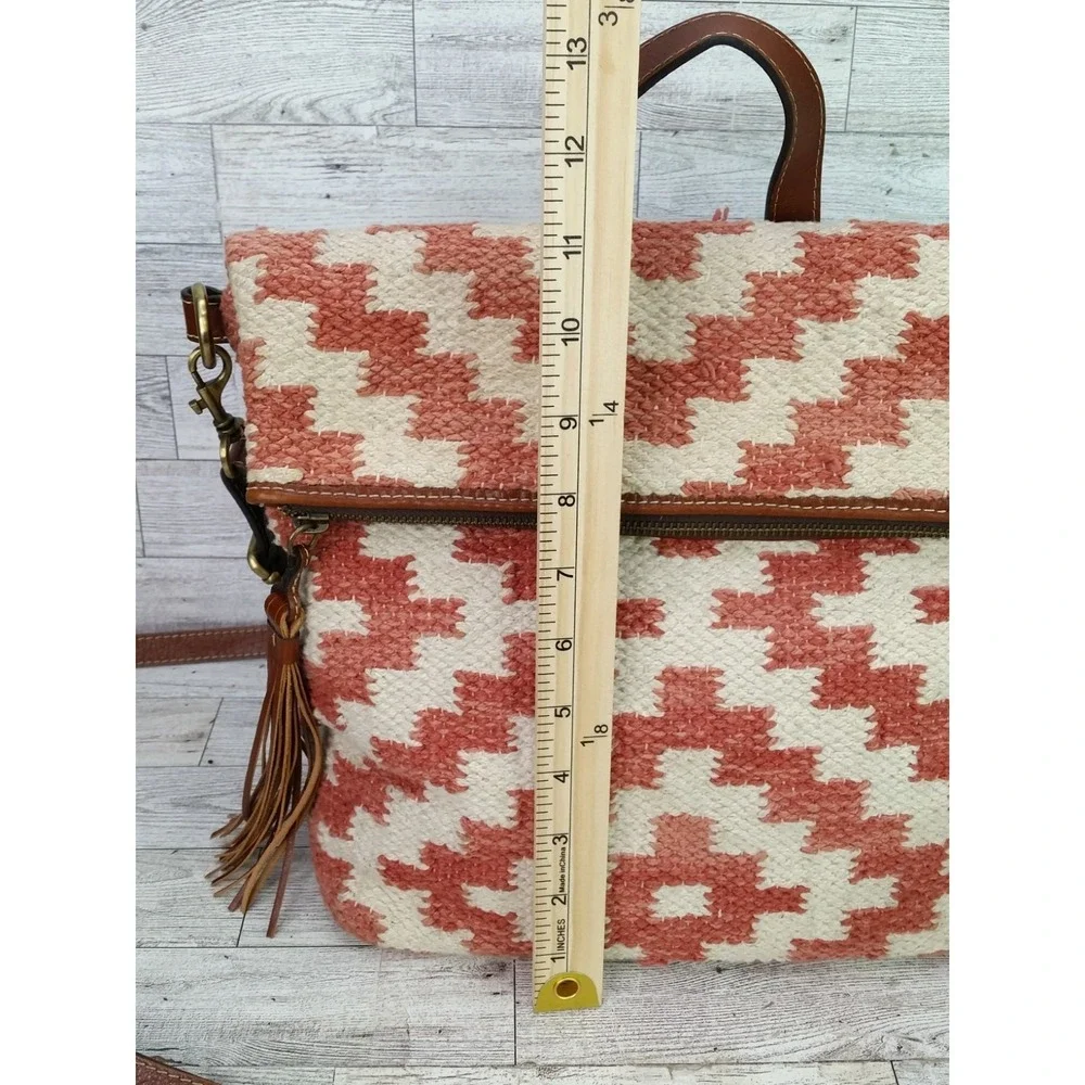 Patricia Nash Woven Casoli Convertible Shoulder Backpack Leather Carpet Bag